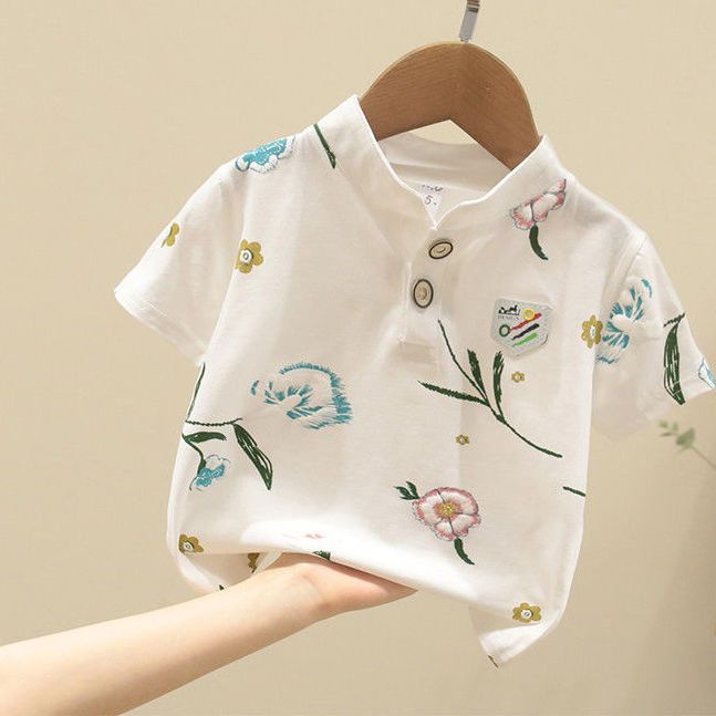 Áo polo Mỏng Tay Ngắn In Họa Tiết Thời Trang Mùa Hè Hàn Quốc Mới 2023 Cho Bé Trai