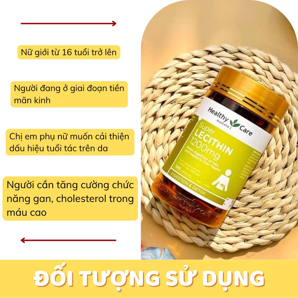 Tinh chất mầm đậu nành Healthy Care Super Lecithin 1200mg đẹp da