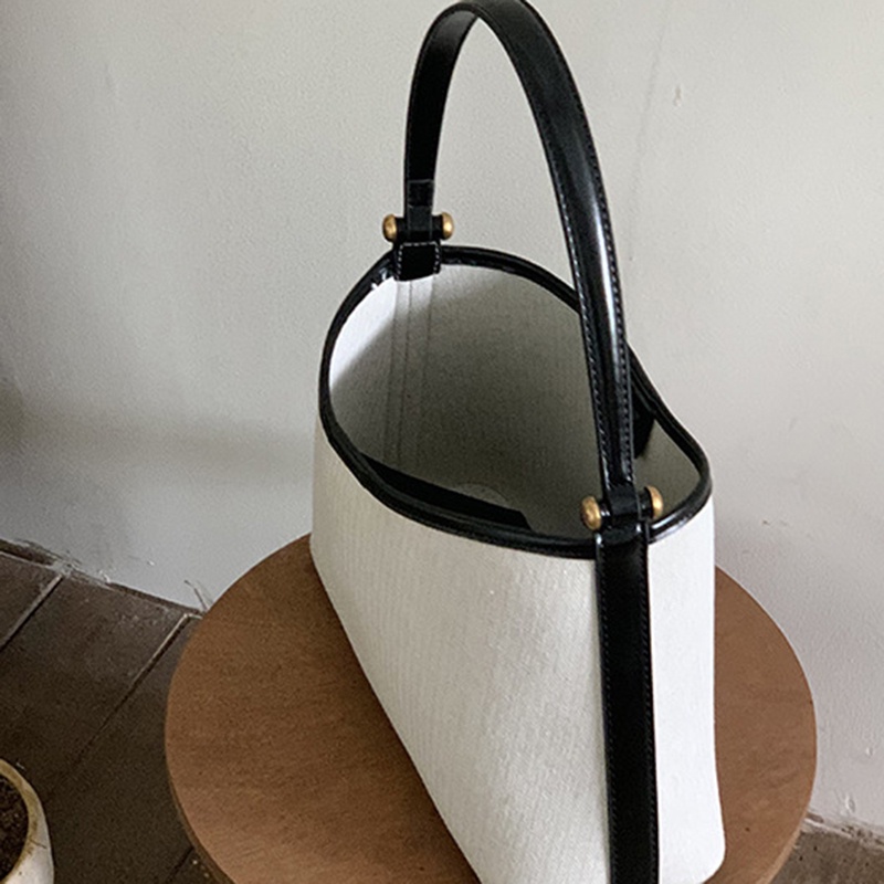 Ielgy Túi Xách canvas Đeo Vai Thời Trang Hàn Quốc Thiết Kế Hình Xương Cá Cho Nữ