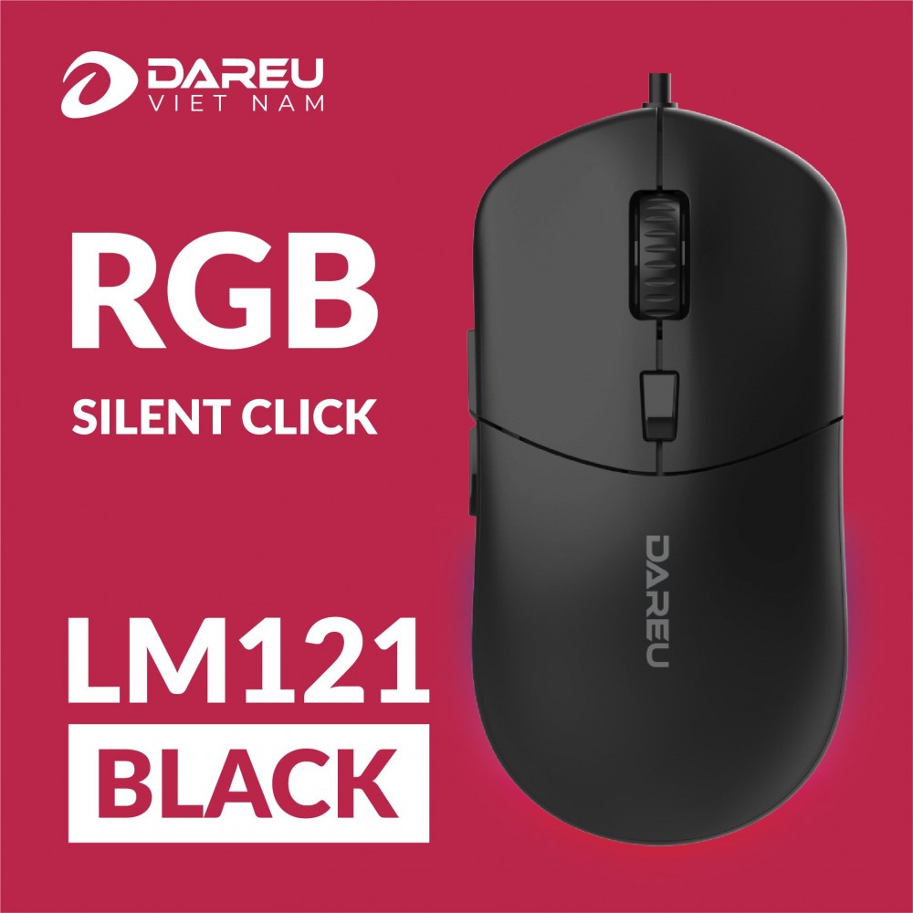 Chuột gaming DareU LM121 Black RGB Silent Click DPI 6400