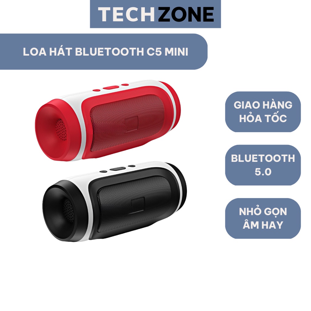 Loa bluetooth nghe nhạc không dây Charge 5 Mini bass mạnh nhỏ gọn giá rẻ cắm usb thẻ nhớ- TechZone