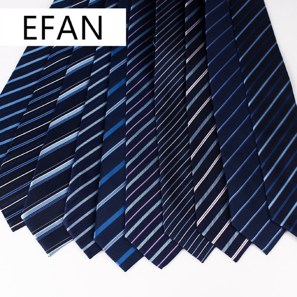 Cà vạt 8cm họa tiết kẻ sọc / Paisley / caro màu xanh dương và đen thời trang sang trọng thanh lịch cho nam đi làm