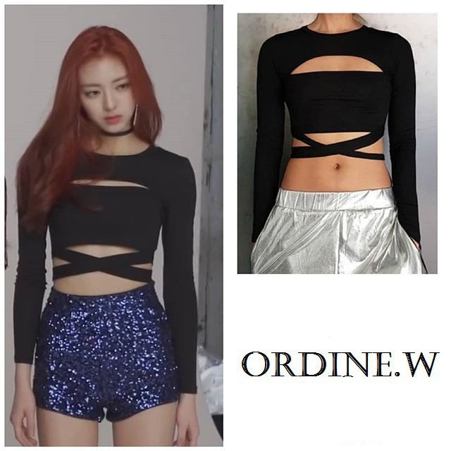 ORDER_áo croptop dài tay ITZY Yuna
