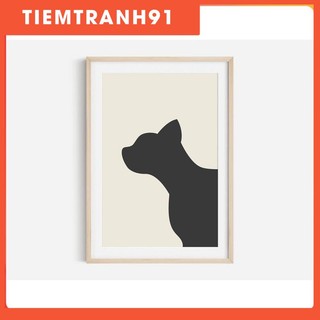 Tranh treo tường | Tranh nghệ thuật trừu tượng - Cat Print, Modern wall art, abstract art, Animal print, black cat art