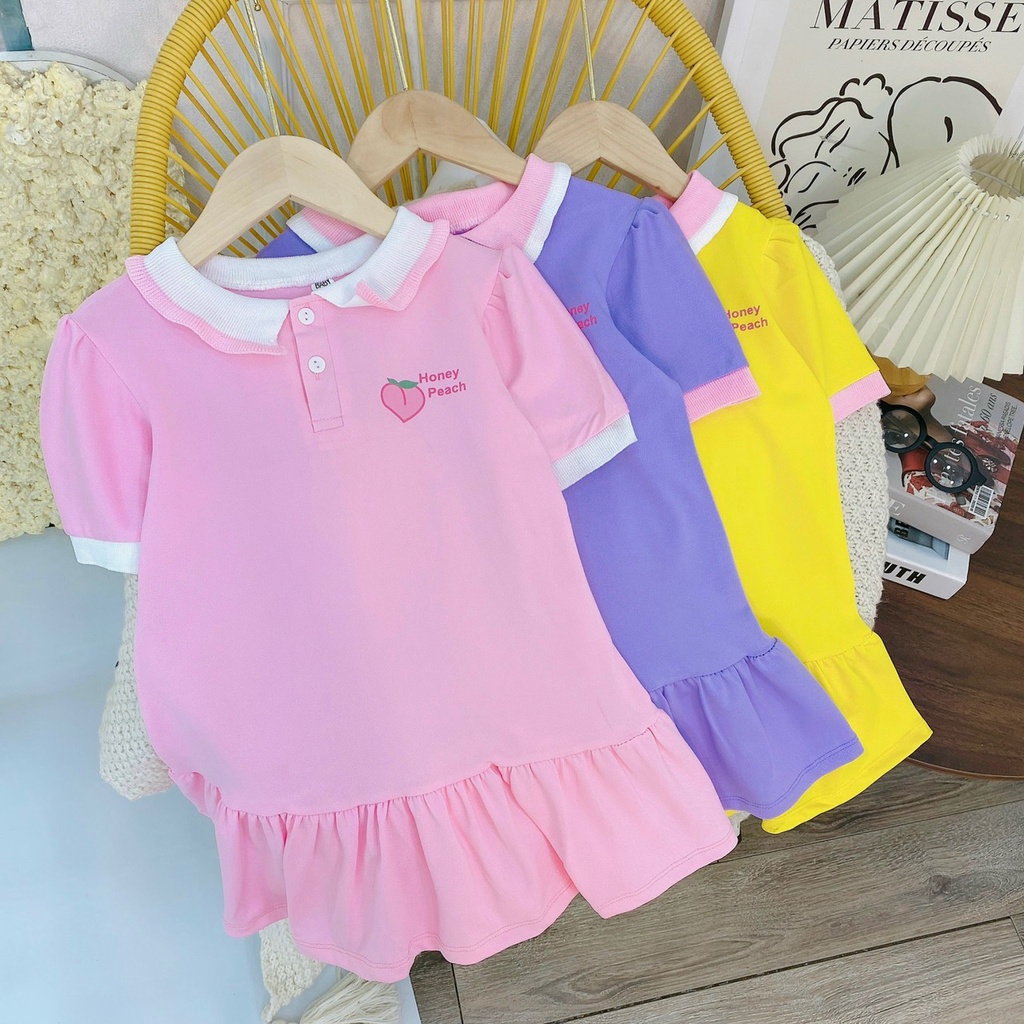 Váy polo cá sấu 3 màu siêu xinh cho bé gái