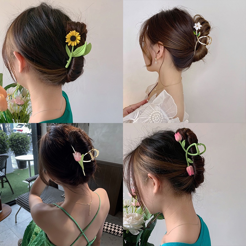 Kẹp Tóc Hình Hoa tulip / Hoa tulip / Hoa tulip Tráng Men Bằng Kim Loại Tráng Men Nhẹ Nhàng