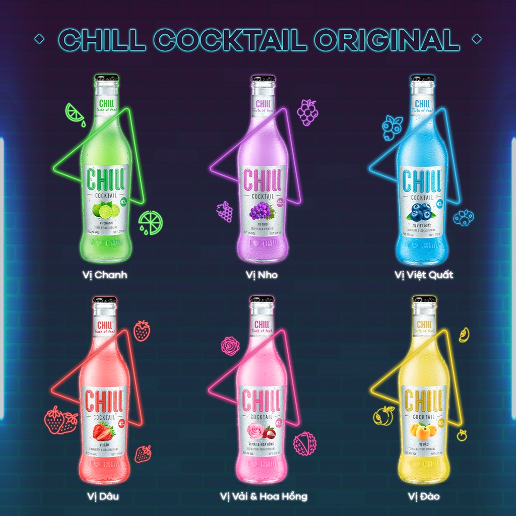 Thùng 6 chai Chill Cocktail (275ml/chai)