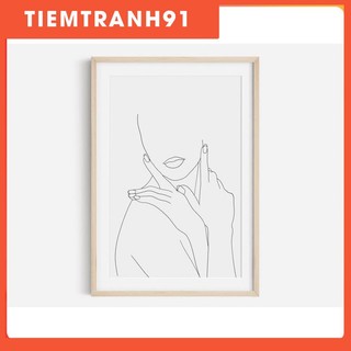 Tranh treo tường | Line art-Woman Line Art, one line print, Female Nude Art Print 57 , tranh canvas giá rẻ