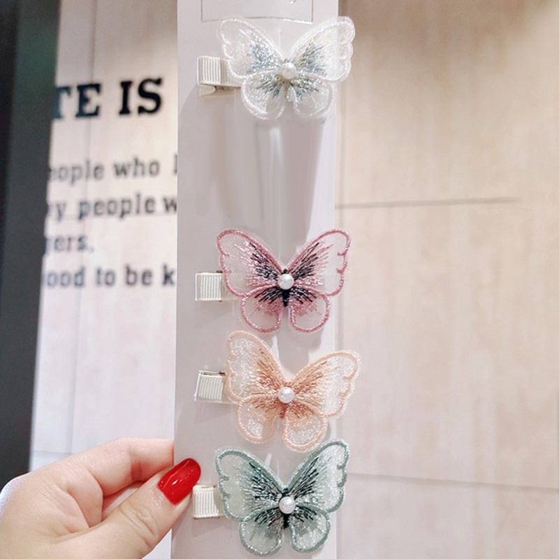 Kẹp Tóc Nơ Lưới Đính Ngọc Trai Ba Chiều Thanh Lịch Thời Trang Hàn Quốc JP5