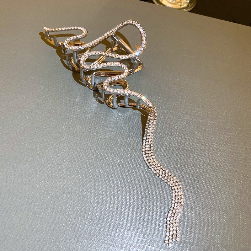 Kẹp Tóc Chuỗi Xích Đính Đá Lấp Lánh Cao Cấp Thời Trang Hàn Quốc Cho Nữ