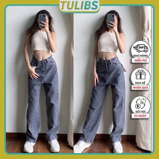 Quần baggy nữ lưng cao ống rộng dáng suông trẻ trung năng động Tulibs DN07