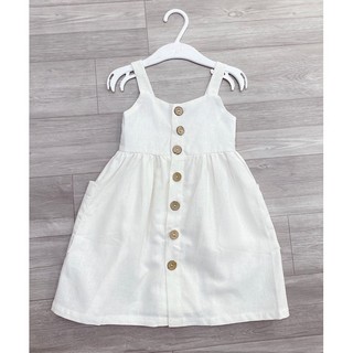 Váy Zara phối cúc gỗ bé gái