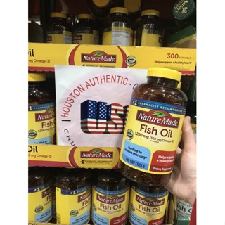 [ ĐỦ BILL STORE + AIR] Viên uống Dầu Cá Nature Made Fish Oil 1200mg 360mg Omega 3 300 viên _ Live tại Mỹ