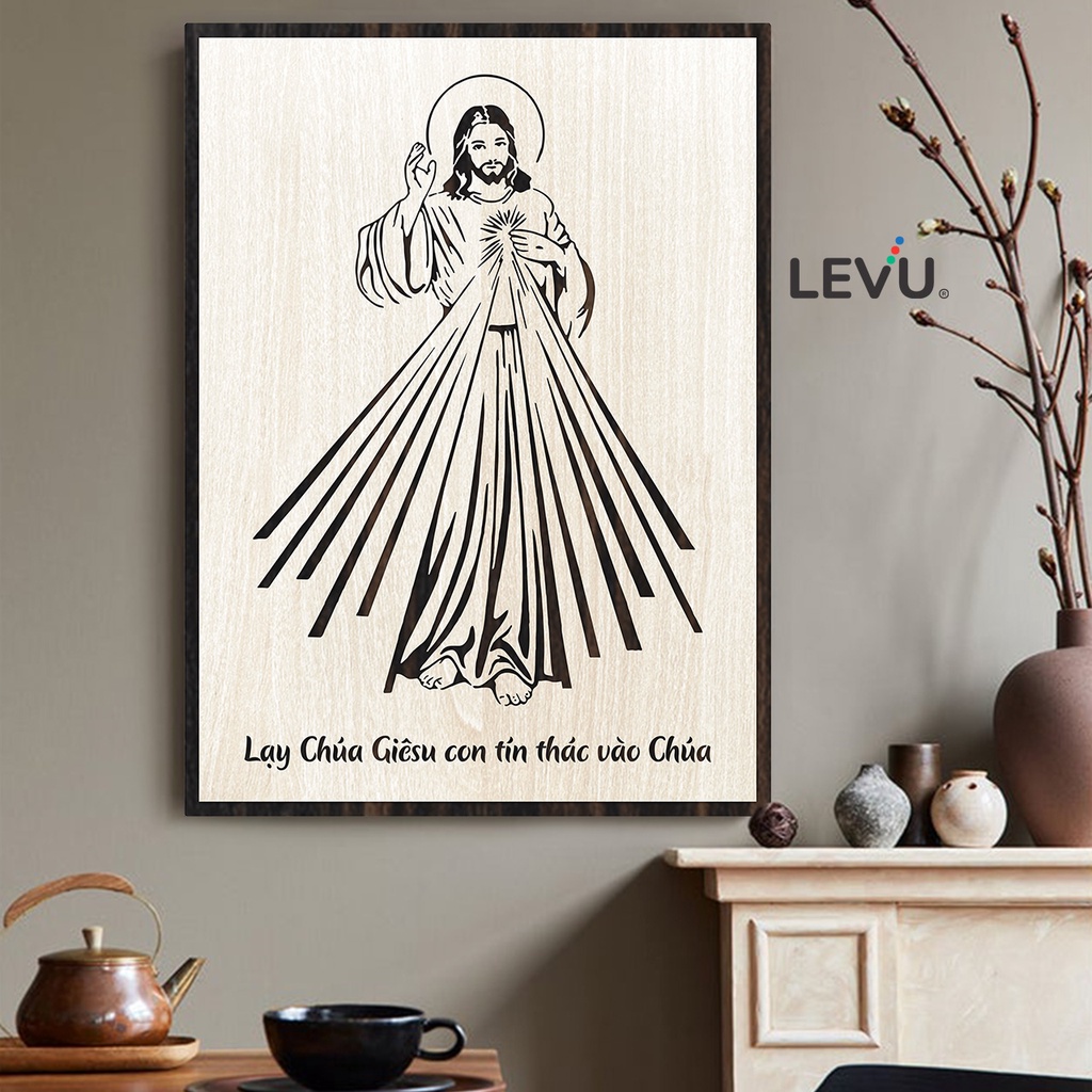 Tranh Công Giáo LEVU CG13 "Lạy Chúa Giêsu con tín thác vào Chúa"