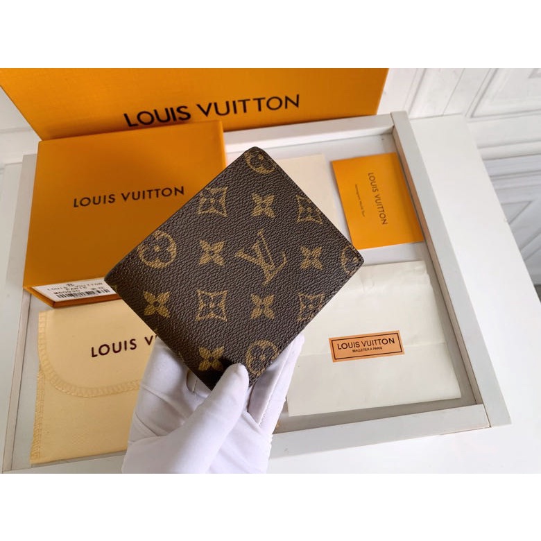 Sẵn sàng giao hàng Louis Vuitton LV dành cho nam, ví đựng album ngắn bên trong có hộp M60930