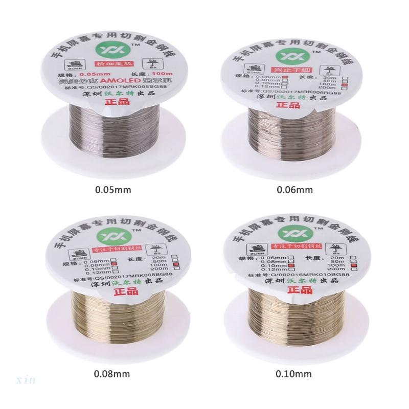 Cuộn Dây Thép Cắt Màn Hình LCD 0.05 / 0.06 / 0.08 / 0.1mm Dài 100m / 329ft