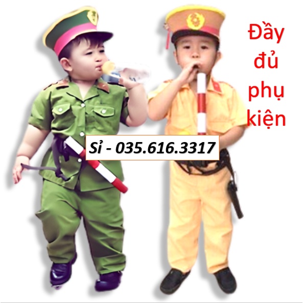 Xưởng sỉ trang phục công an, cảnh sát cho bé loại đẹp