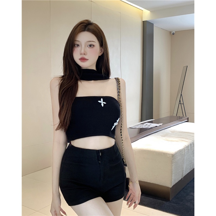 Áo Dệt Kim Hai Dây Thời Trang Mùa Hè Hàn Quốc Cho Nữ