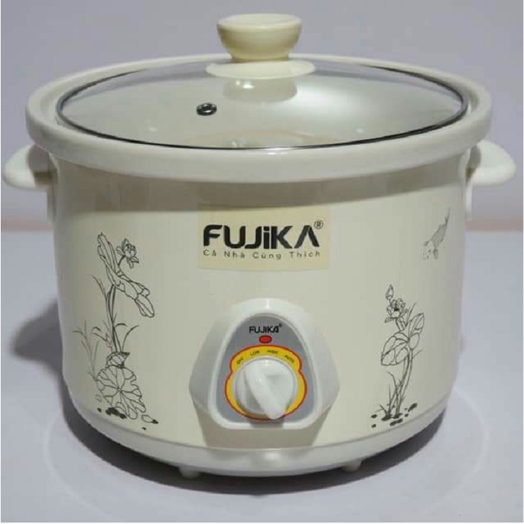 Nồi hầm cháo chậm FUJIKA cho bé 1.5 lít, hầm đa năng, kho thịt cá, lõi sứ cao cấp  -TONGKHOBAOCHAU