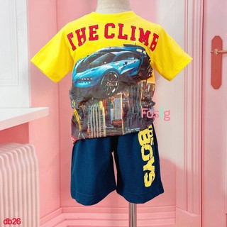 Set đồ bộ ngắn bé trai oskos - vàng the climb