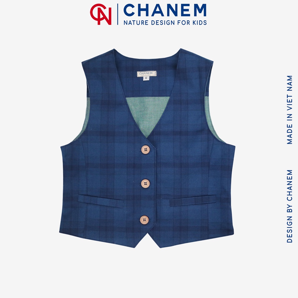 Áo vest ghile cho bé trai HAZY VEST CHANEM diện lễ tết sự kiện chất liệu thô cotton kẻ sọc cao cấp cho bé từ 1 - 10 tuổi