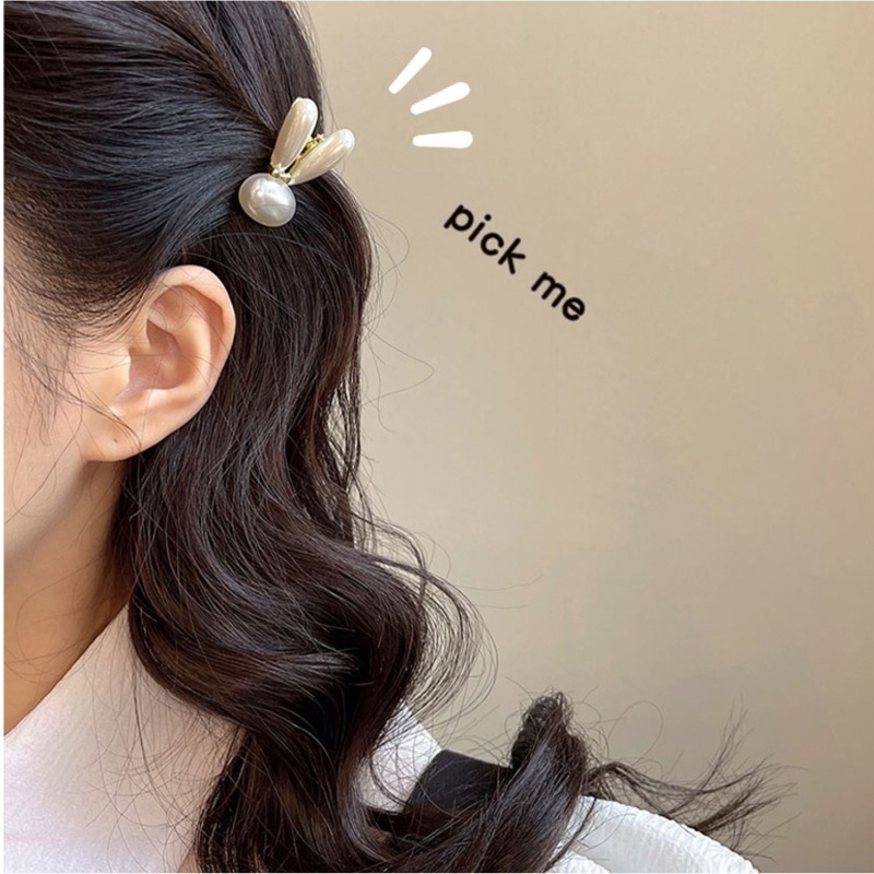 Kẹp Tóc Hình Thỏ Đính Ngọc Trai Dễ Thương Cho Nữ