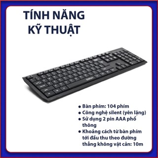 Bàn Phím Không Dây Glatten K-186 (Đen)