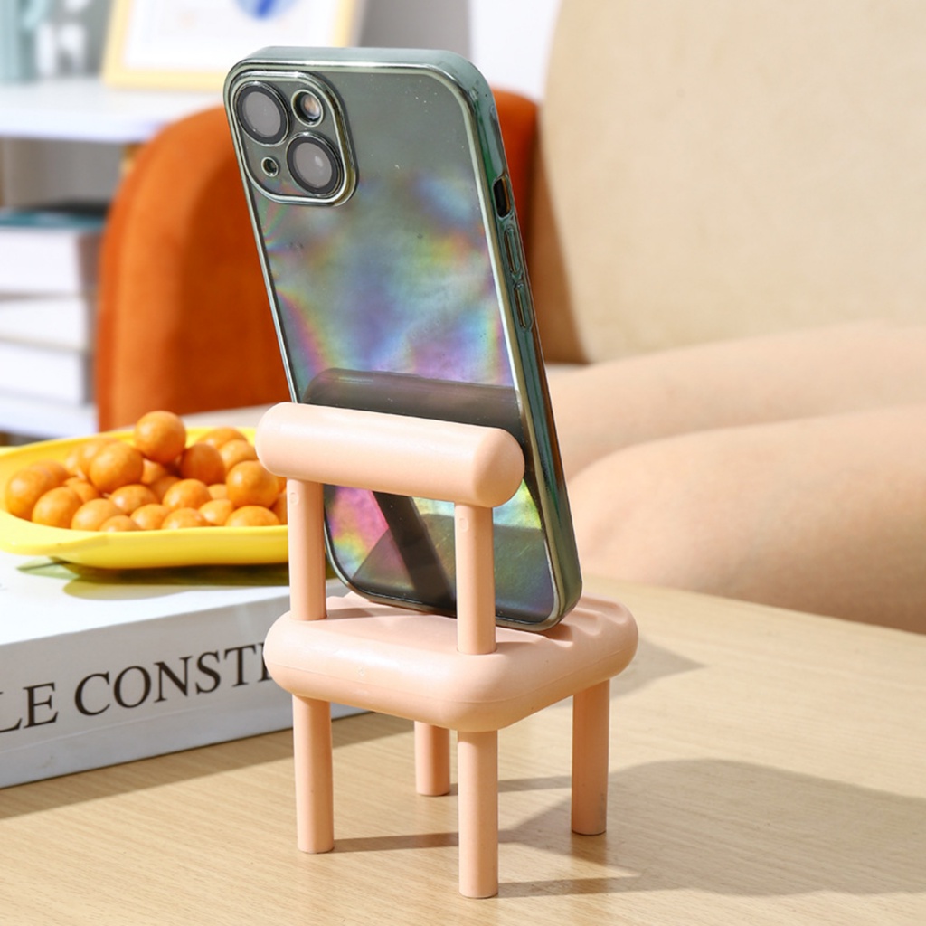 Giá đỡ điện thoại di động LENOVO kiểu dáng ghế mini ba rãnh không bị phai màu trang trí bàn làm việc