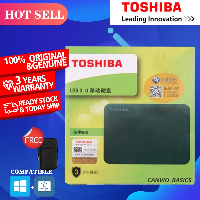 Ổ Cứng Di Động TOSHIBA CANVIO 1TB / 2TB USB 3.0 - Màu Đen