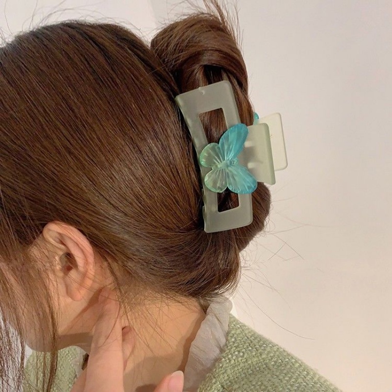 Kẹp Tóc Hình Bướm Màu Xanh Lá Cây Bằng Acrylic Thời Trang Xuân Hè Dành Cho Bạn Nữ