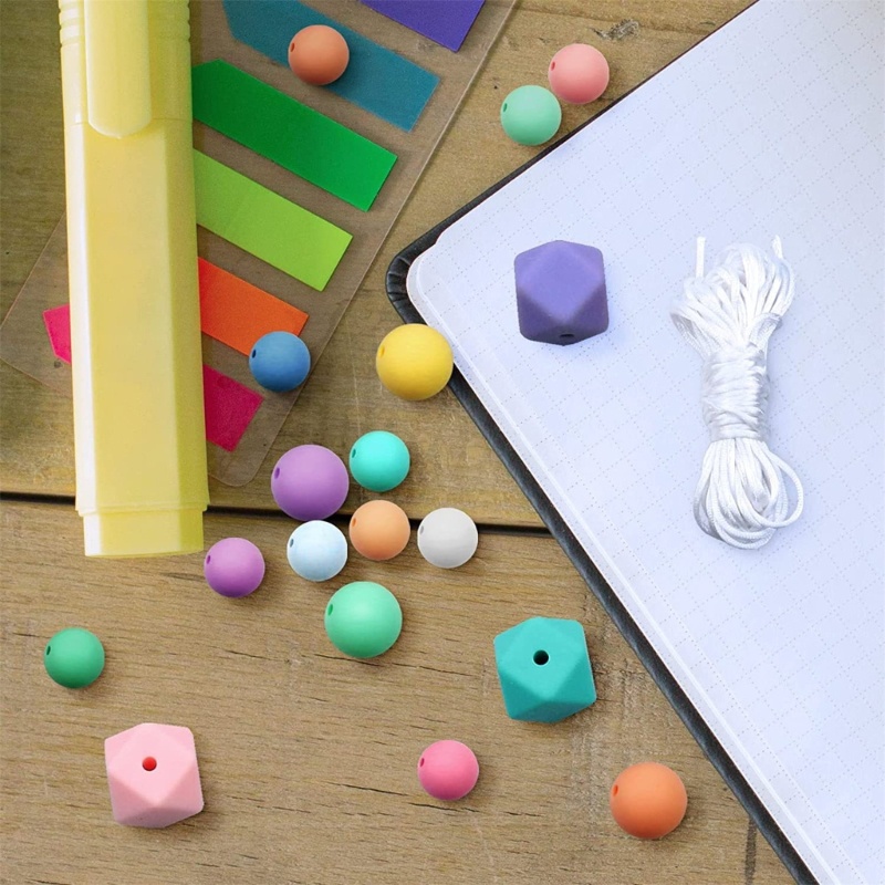 Set 101 Hạt Silicone Xỏ Lỗ Dùng Để Làm Đồ Trang Sức Thủ Công
