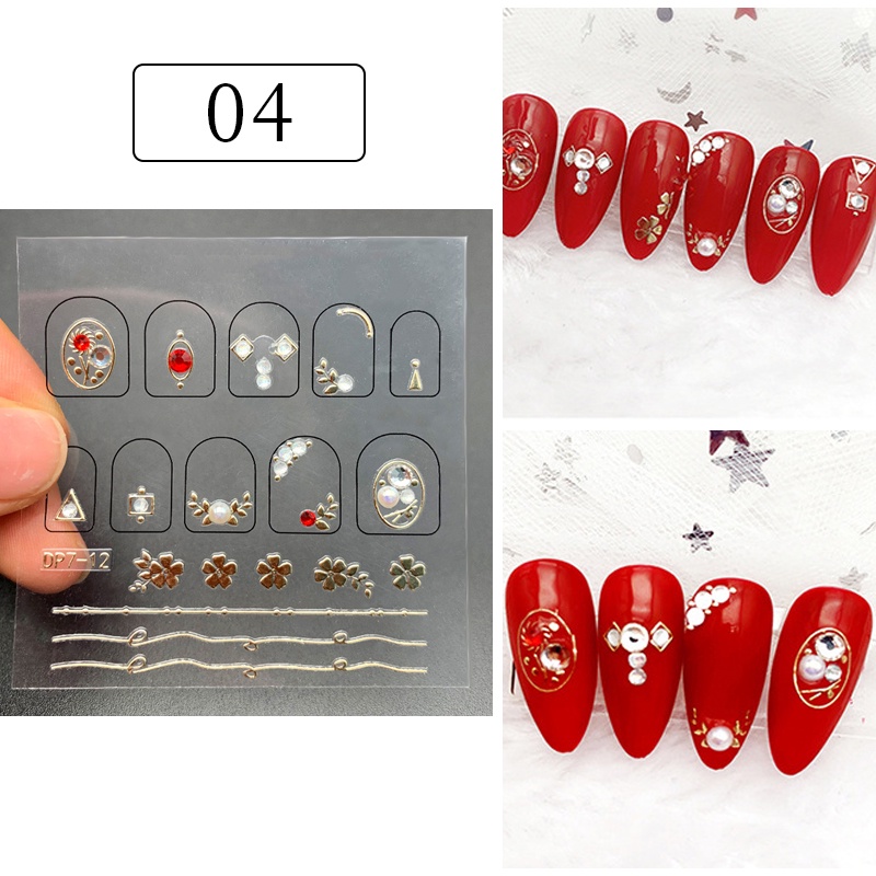 UR SUGAR Sticker 3D Hình Bươm Bướm Trái Tim Đính Đá Dùng Trang Trí Móng Tay