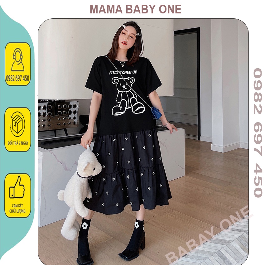 VÁY BẦU SUÔNG,MÙA HÈ-ĐẦM BẦU XINH THIẾT KẾ DÁNG BABYDOLL HÌNH GẤU DỄ THƯƠNG CHẤT COTTON MÁT, GIÁ RẺ