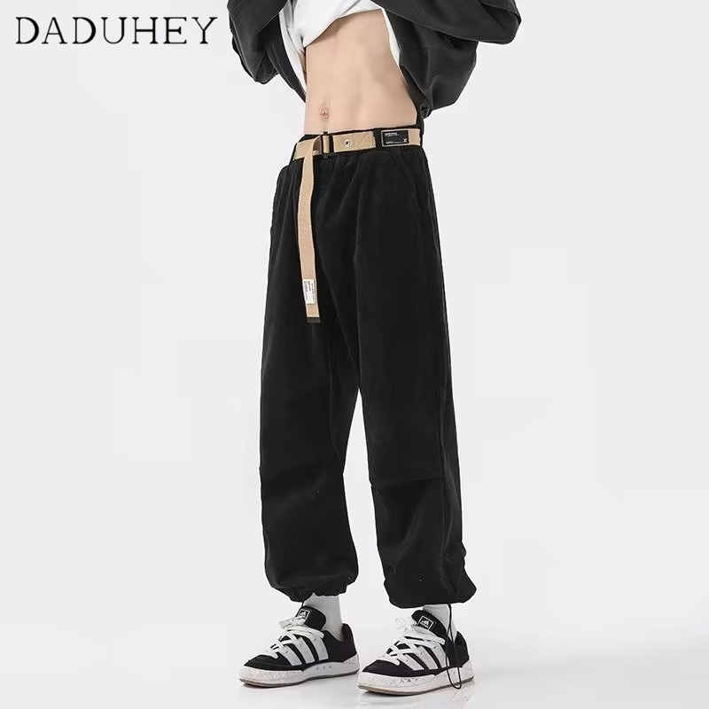 DaDuHey Men's and Women's 2023 New Corduroy Straight Pants Fashion Elastic Drape Casual Pants