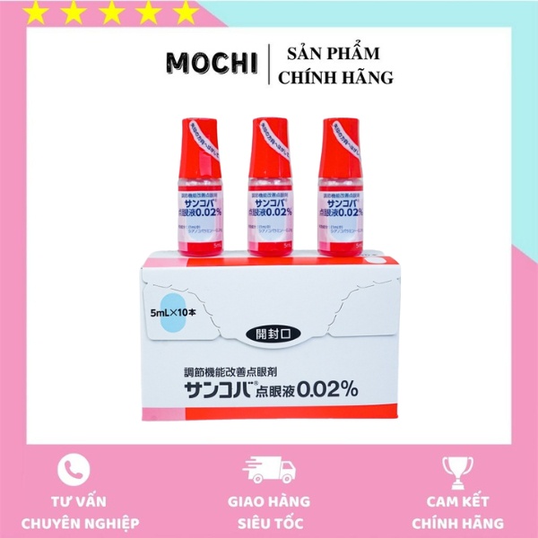 (Nguyên Hộp) 10 Lọ Nước Nhỏ Mắt Giảm Cận Sancoba 5ml Nhật Bản