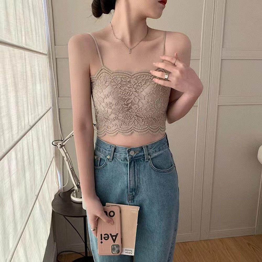 Áo Lót Dạng Ống Màu Trơn Thoáng Khí Họa Tiết Hoa Ngọt Ngào Cho Nữ