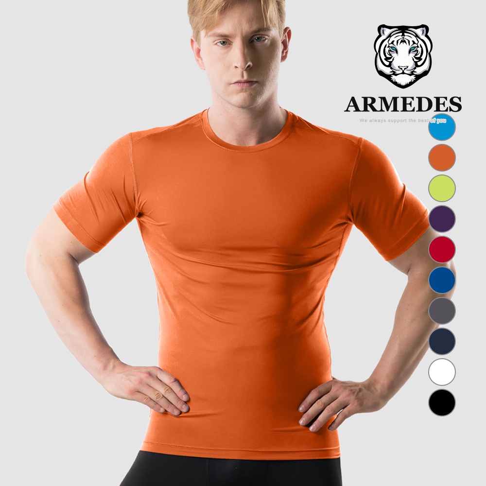 Áo Thun Thể Thao Nam Tay Ngắn Tập Gym  99% Polyester Siêu Thấm Hút và Mát Mịn Chính Hãng ARMEDES Hàn Quốc - AR 51