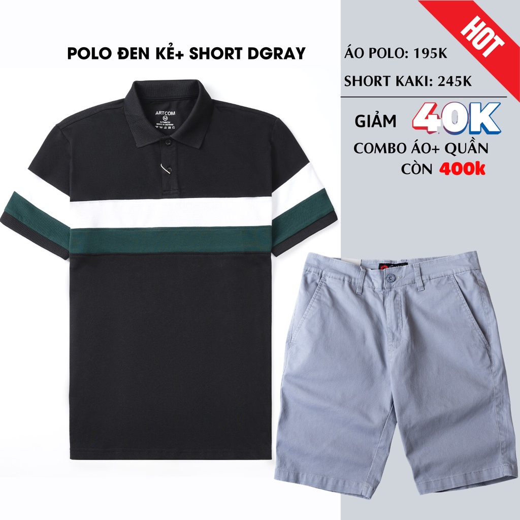[Giảm 40k combo] áo polo nam và quần short kaki owen chất cotton mềm mại thấm hút mồ hôi form regular trẻ dtrung