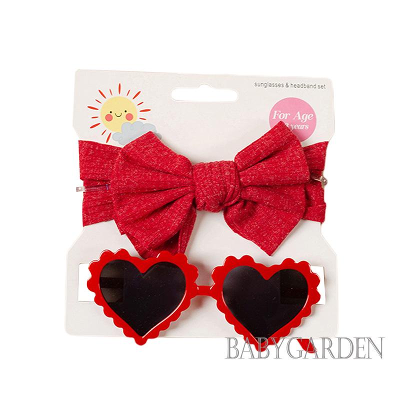 Babygarden-bộ Kính Mát Hình Trái Tim + Băng Đô Cho Bé