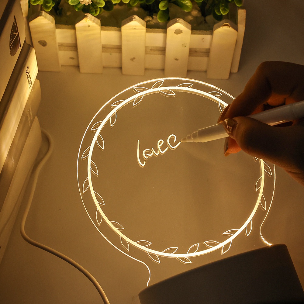 Note Bảng Ghi Chú Có Đèn LED Ban Đêm / Bút Đa Năng Trang Trí Cho Bạn Gái