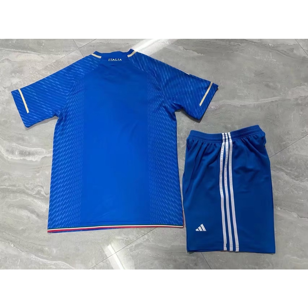 Bộ Quần Áo Bóng Đá Ngắn Tay Màu Xanh Ý Mã 2324