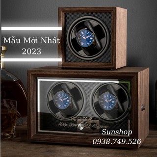 Hộp Lắc Đồng Hồ Cơ 1 Xoay Gỗ Nâu