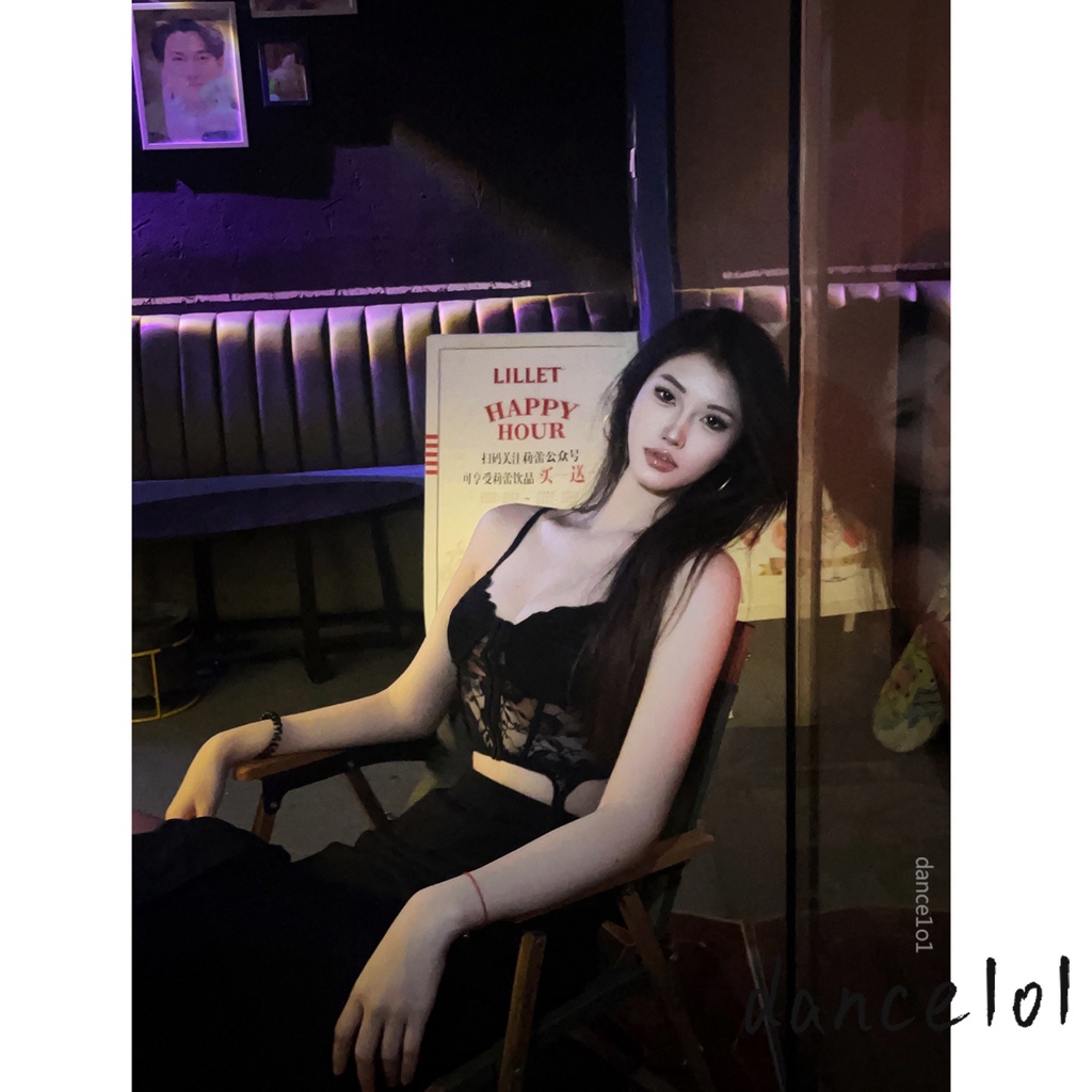 Áo Khiêu Vũ 1O1 Cổ Chữ V Phối Ren Gợi Cảm Cho Nữ