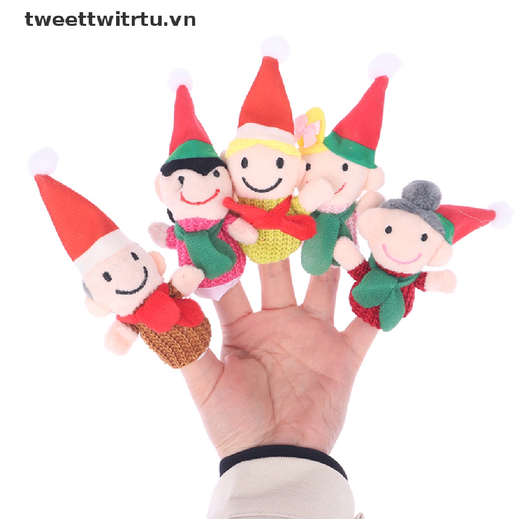 Bộ 6 Con Rối Đeo Ngón Tay Hình Thành Viên Gia Đình Bằng Vải Lông Nhung Dùng Để Kể Chuyện