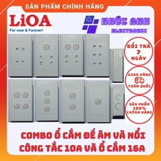 Combo ổ cắm - công tắc đèn âm tường lắp nổi tự chống cháy