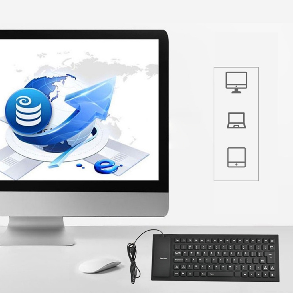 Bàn Phím Máy Tính 85 Phím Bằng Silicon Mềm Có Dây Kết Nối USB