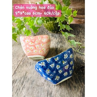 GỐM NHẬT - CHÉN ĐĨA HOA ĐÀO