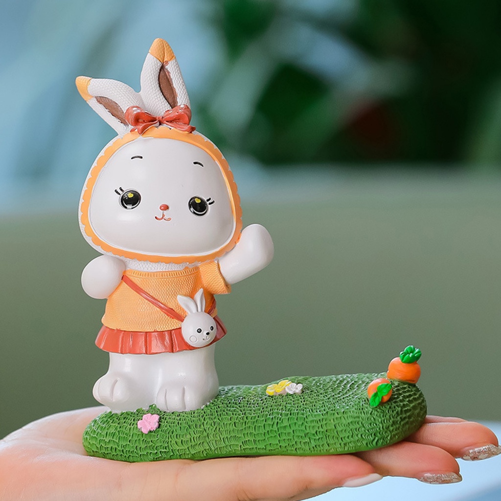 Giá Đỡ Điện Thoại Bằng Nhựa Resin Hình Thỏ Hoạt Hình Dễ Thương