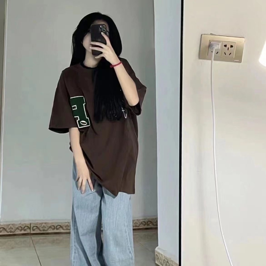 COZOK Áo Thun Tay Ngắn Dáng Rộng In Hình Thời Trang Kiểu Vintage