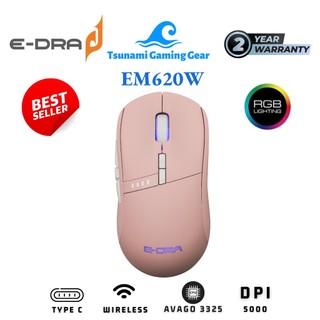 Chuột gaming không dây E-Dra EM620W Pink RGB, Avago 3325 (Wireless/ USB Type-C)